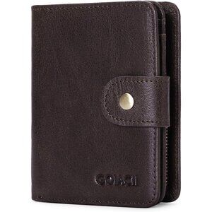 Wallets for Men Large Capacity Genuine Leather RFID Bifold Men Wallet